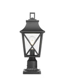 Outdoor Post Light, Black Pole Lantern Lighting Fixture with Pier Mount Base Hard Wired, Outdoor W2714P218535