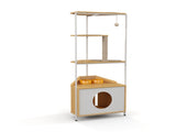 Corner Cat Tower, Cat Tree with Scratching Post, Cat Condo with Feeding Station and Climbing W1687106555