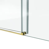 60*76" Fixed & Sliding Shower Door, Square Tube Hardware, Clear Glass Shower Door, 3/8 SGCC 91359712