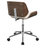 ZUN Ecru and Walnut Swivel Office Chair B062P153784