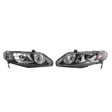 ZUN 2pcs Front Left Right Car Headlights for Honda Civic 2006-2011 4dr Models Only Black 04084146