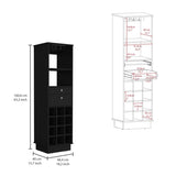 ZUN Classic Bar Cabinet, Two Drawers, Twelve Built-in Wine Rack-Black B20091835