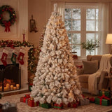 4FT Artificial Plant with 350 Tips Flocked Christmas Tree Snowy PVC Branches Stable Metal Stand Easy 59657549