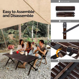 ZUN 120*60*40cm Wooden Camping Roll Table 72167913