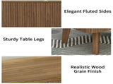 3 in 1 Lift Top Coffee Table, Fluted Convertible Coffee Tables Converts to Dining Tables, Modern W2641P422965