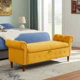 Multifunctional Storage Rectangular Sofa Stool- Yellow 03462302