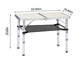 Outdoor Folding Camping Table, 2ft Portable Pinic Table with 3 Adjustable Height, Small Aluminum 11203200