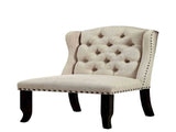 Rustic Style 2pc Side Chair Button Tufted Nailhead Trim Wingback Antique Black And Beige Finish B2741P408973