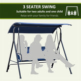 3-Seat Outdoor Patio Swing Chair-Dark Blue 38714122