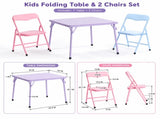 Kids Picnic Table and 2 Chairs Set, Foldable Table for Backyard, Camping and Crafts, Pastel 03385561