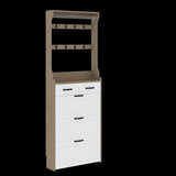 ZUN NEW OAK color shoe cabinet with 3 doors 2 drawers with hanger,PVC door with shape ,large space for W1320137991