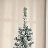 6' Tall Unlit Snow-Flocked Slim Artificial Christmas Tree with Realistic Branches and 492 Tips-Does 60727428