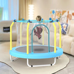 ZUN 55-inch Trampoline for Kids Indoor & Outdoor Small Toddler Trampoline with Basketball Hoop W1163P248688