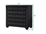 Sophia Modern Style Crystal Tufted Upholstery 5-Drawer Chest finished with Velvet Fabric made with 808857795083