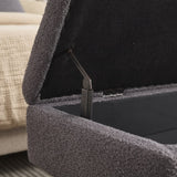 COOLMORE Teddy wool fabric, solid wood feet for solid weighing, and bed end stool with storage W1539P242732
