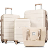 Luggage Sets 4 Piece, ABS Durable Suitcase with Travel Bag, Carry On Luggage Suitcase Set with 360&deg N726P218511R