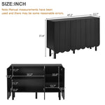 ZUN ON-TREND Cream Style Minimalist Shoe Cabinet with 5 Solid Wood Legs, Sideboard Buffet Cabinet with N721P180695B