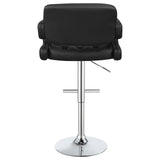 ZUN Black and Chrome Adjustable Bar Stool B062P149093