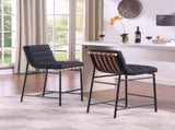 Lahni 17.75" Black Boucle Fabric Counter Height Chair B061P160684