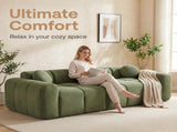 98.4" Extra Large Compression, Corduroy Cloud Puff Couch for Living Room, 3-Seater Upholstered W5515P477307