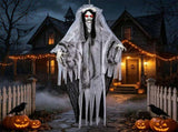 6FT Life Size Hanging Ghost Bride Halloween Decoration, Sound Activated Animated Prop with Glowing 52196442