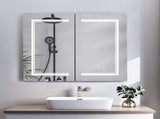 LED Bathroom Wall Cabinet, Double Door Bathroom Mirror Cabinet, Black 60402434