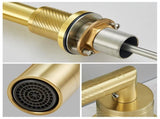 Gold Bathroom Faucet 2 Handle 8 Inch Bathroom Sink Faucets Stainless Steel 3 Hole Widespread with 04180085