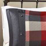 7 Piece Herringbone Comforter Set Red King B03597006