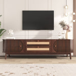 ZUN Rattan TV Stand for TVs up to 75'', Modern Farmhouse Media Console, Entertainment Center with Solid WF316663AAP