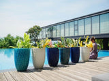 Handmade Teal Cyan Ceramic Flower Pot, 16.54" W x 21.26" H, Large Planter for Indoor & Outdoor W3273P326367