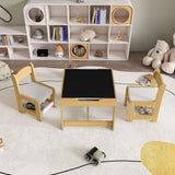 3-in-1 Kids Study Table & Chairs Set - Multi-Functional Activity Table with Detachable Blackboard 14667986