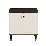 White and Brown 2-Drawer Nightstand with USB Port B062P209003