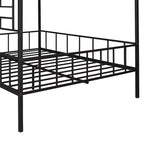 ZUN Metal House Bed Frame Full Size with Slatted Support No Box Spring Needed Black MF289094AAB