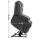 Dual Motor Infinite Position Up to 350 LBS Leatheraire Power Lift Recliner Chair, Heavy Duty Motion W1803P243552