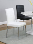 ZUN Set of 4 Leatherette Upholstered Dining Chairs, White and Chrome B016P224473