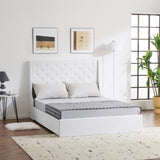 ZUN Upholstered Full Platform Storage Bed Frame with 4 Drawers, Wingback Headboard with Button Tufted 69625414