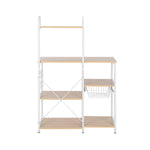 ZUN Light Beige Kitchen Baker's Rack Utility Storage Shelf 35.5" Microwave Stand 4-Tier 3-Tier Shelf for 89863865