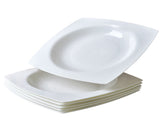 9.25 Inch Square Pasta Bowls Set of 6, 17oz White Porcelain Soup Plates, Microwave & Dishwasher Safe 15883057