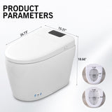 Smart Toilet Bidet Combo with Foot Sensor Open Cover/Seat, LED Display, Self-Cleaning Nozzle, Heated W1219P232246