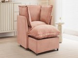 Modern Armchair Sofa 47" Cozy Upholstered Sofa Chair with Movable Ottoman, Wide Seat, Curved N719P292695P