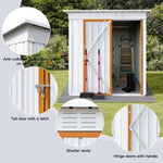 ZUN Metal garden sheds 5ftx4ft outdoor storage sheds white+yellow W135064976