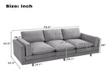 Modern 3-seater Sofa 79.5" Sofa Couch Upholstered Sofa with Dual-layer Seat Cushions for Living N763P351754R