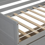 Twin Wooden Daybed with 2 drawers, Sofa Bed for Bedroom Living Room,No Box Spring Needed,Gray WF192860AAE