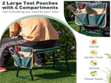Green 2-in-1 Garden Folding Stool Kneeler, 300LBS Capacity & Built-in Tool Pouch, Comfortable EVA 34779465
