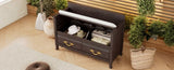 TREXM Shoe Bench with Removable Cushion, Entryway Bench with Hidden Storage for Entrance and Living N715P198567L
