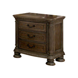 Traditional Rustic Natural Finish Solid wood 1pc Nightstand Bronze Hanging Pull Bedroom Bedside B011P233657
