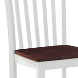 White and Walnut Slat Back Side Chairs B062P182742