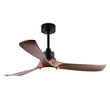 Hot sales 52 Inch Modern Ceiling Fan With 3 Color Dimmable 3 Solide Wood Blades Remote Control W2991P338644