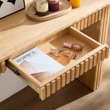 59.05'' Modern Console Table With Drawer for Entryway with Unique Vertical Stripe Design for Living W876P299541
