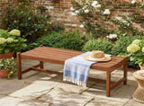 44" Teak Oil Hardwood Backless Outdoor Bench, 530 LBS Load Capacity Patio Dining Bench 35290788